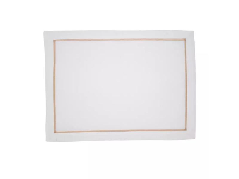 Picture of Saro Lifestyle 810.CH1420B 20 x 14 in. Embroidered Line Design Rectangle Placemat, Champagne - Set of 4