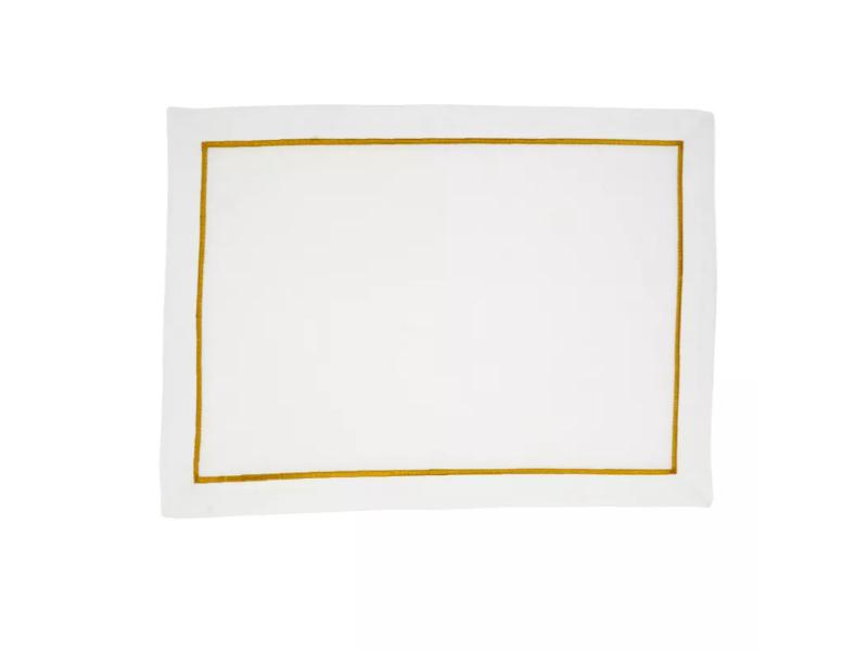 Picture of Saro Lifestyle 810.GL1420B 20 x 14 in. Embroidered Line Design Rectangle Placemat, Gold - Set of 4