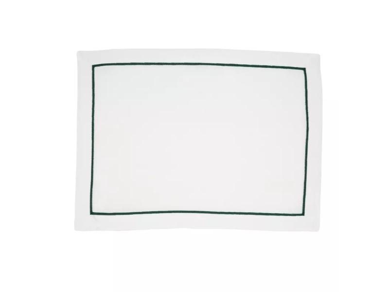 Picture of Saro Lifestyle 810.JG1420B 20 x 14 in. Embroidered Line Design Rectangle Placemat, Jasper Green - Set of 4