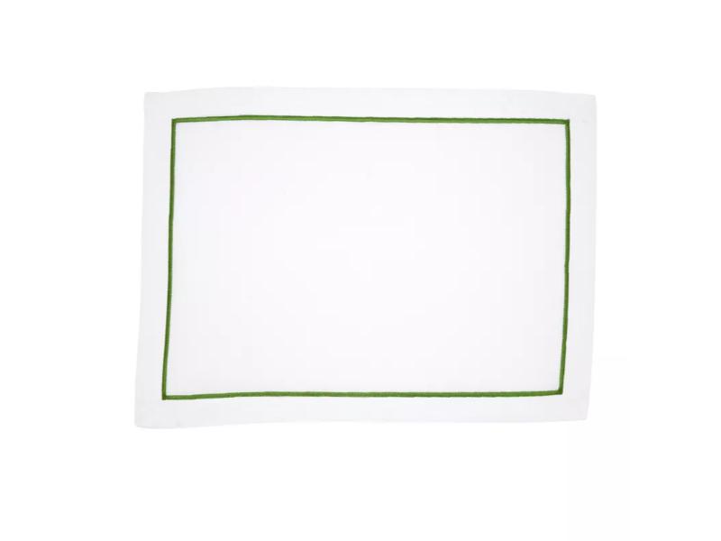 Picture of Saro Lifestyle 810.K1420B 20 x 14 in. Embroidered Line Design Rectangle Placemat, Kiwi - Set of 4