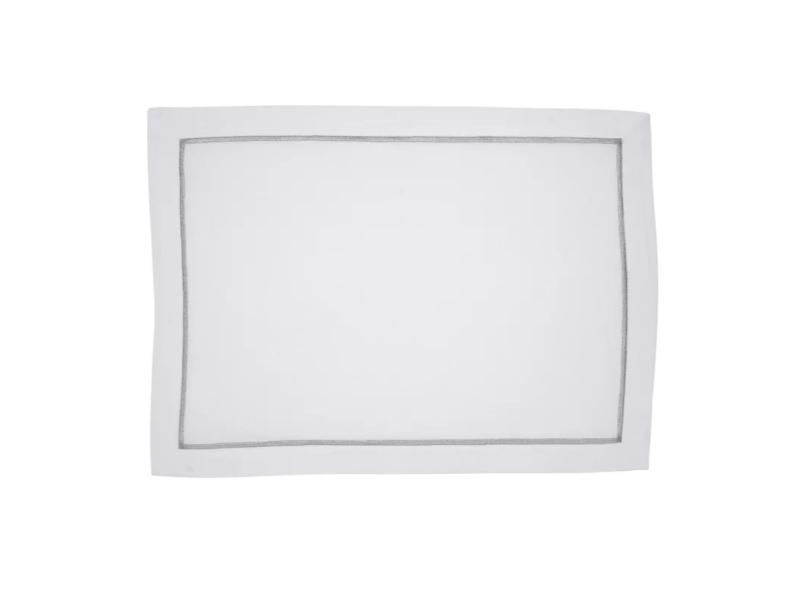 Picture of Saro Lifestyle 810.S1420B 20 x 14 in. Embroidered Line Design Rectangle Placemat, Silver - Set of 4