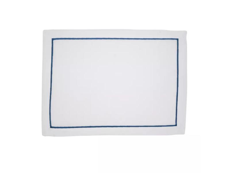 Picture of Saro Lifestyle 810.SP1420B 20 x 14 in. Embroidered Line Design Rectangle Placemat, Sapphire - Set of 4