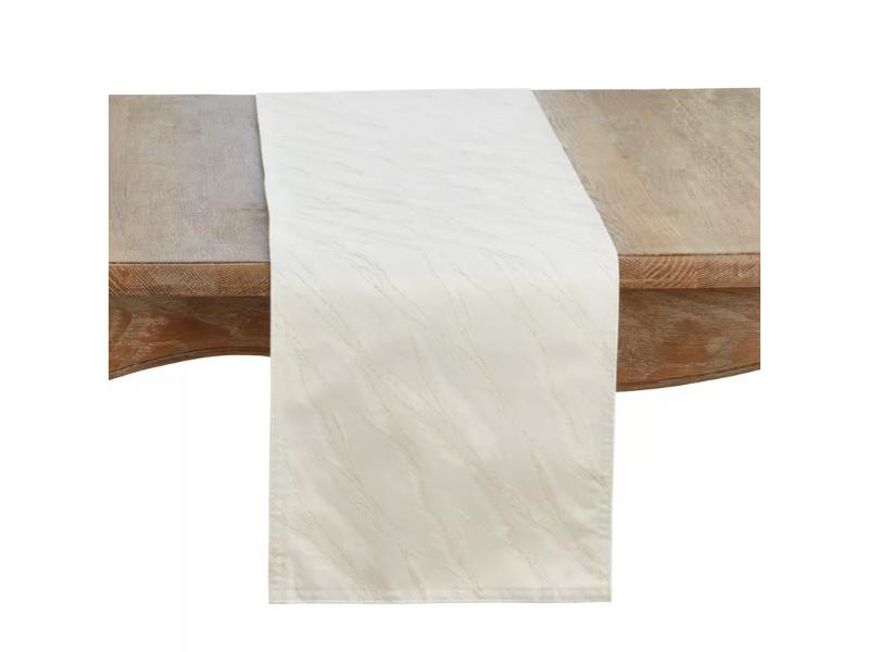 Picture of Saro Lifestyle 5309.I1372B 72 x 13 in. Metallic Shimmer Rectangle Table Runner, Ivory