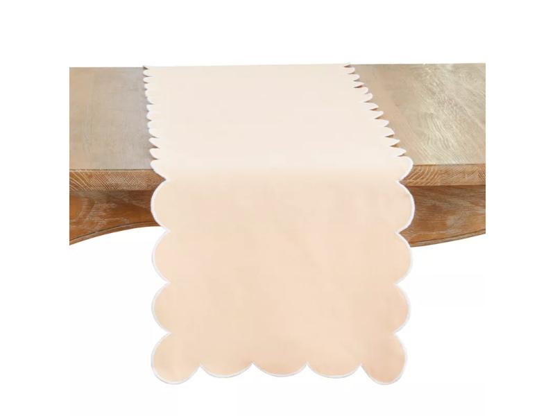 Picture of Saro Lifestyle 8123.BH1672B 72 x 16 in. Scalloped Rectangle Table Runner, Blush