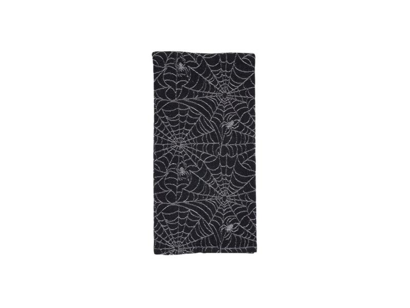 Picture of Saro Lifestyle 3943.BK2028B 28 x 20 in. Recycled Jacquard Spider Web Kitchen Towel, Black - Set of 4