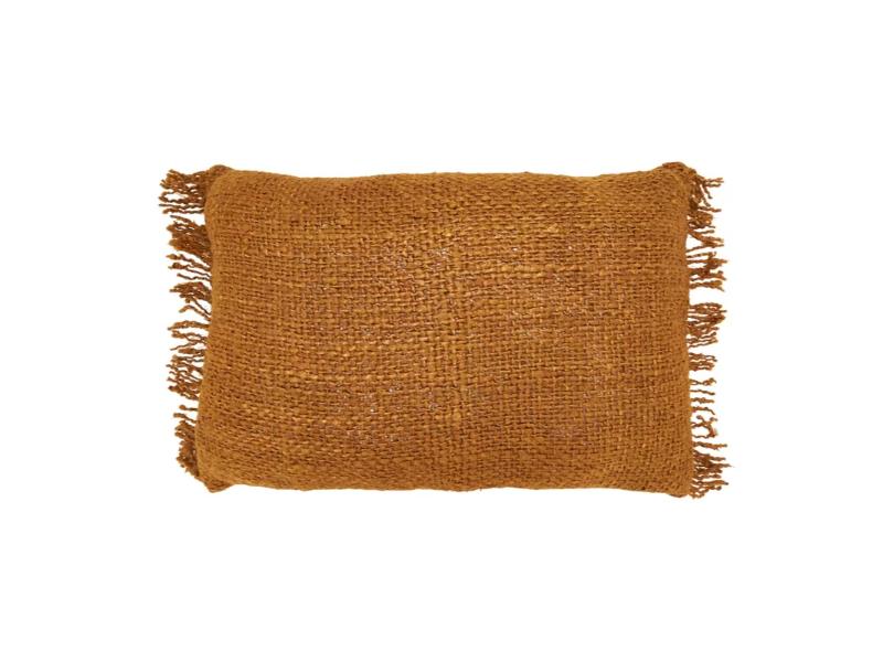3510.RU1624BC 24 x 16 in. Fringe Rectangle Throw Pillow Cover, Rust