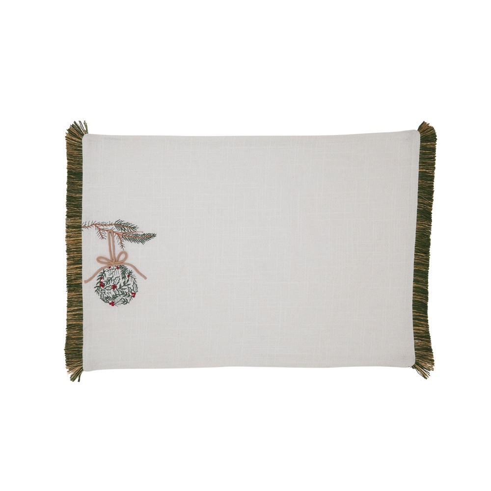 Picture of Saro Lifestyle 8139.I1319B Ornament Placemat, Ivory - Set of 4