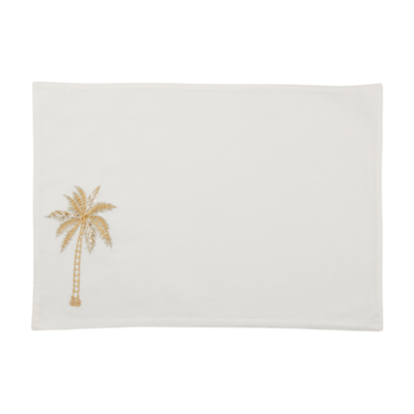 Picture of Saro Lifestyle 8242.GL1319B Palm Tree Placemat, Gold - Set of 4