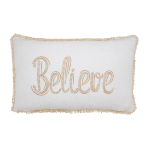 8241.I1220BC Believe Throw Pillow Cover - Ivory