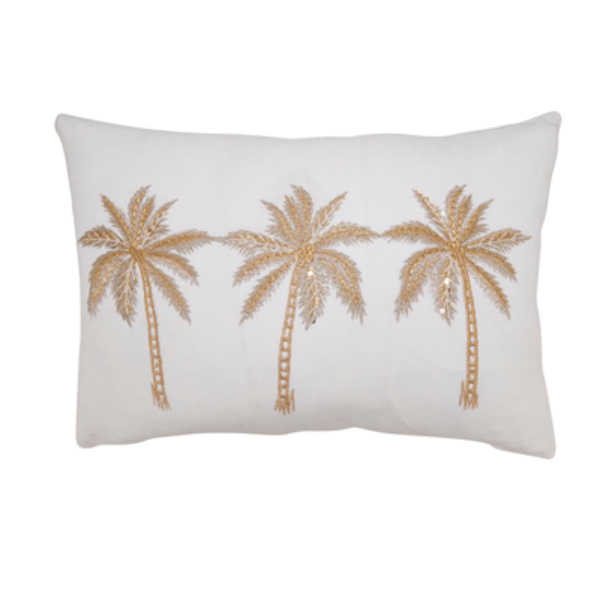 8243.GL1218BC Palm Trees Throw Pillow Cover - Gold