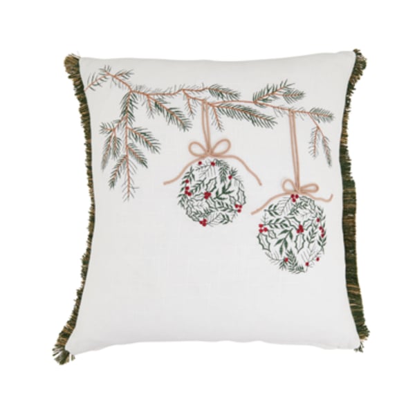 8139.I18SP Ornament Poly Filled Throw Pillow - Ivory