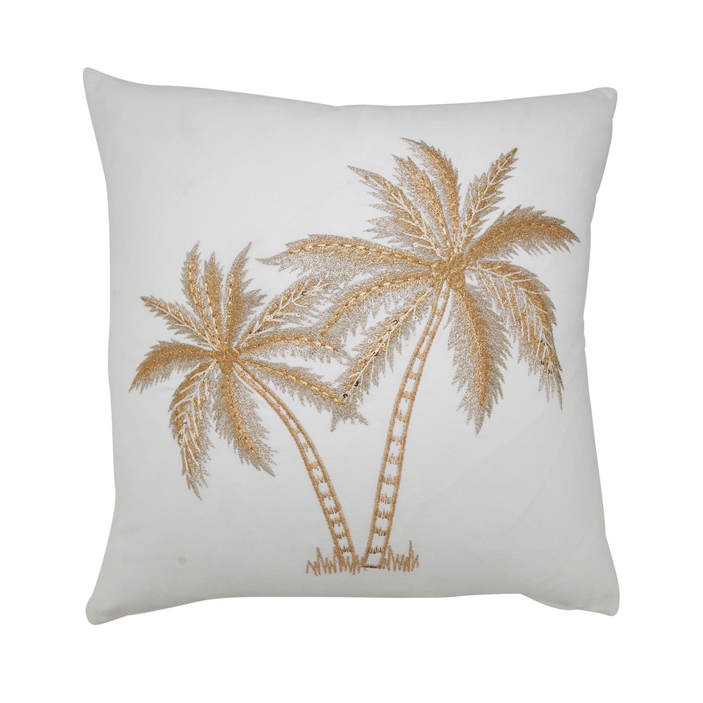8242.GL18SP 18 in. Palm Trees Poly Filled Throw Pillow - Gold