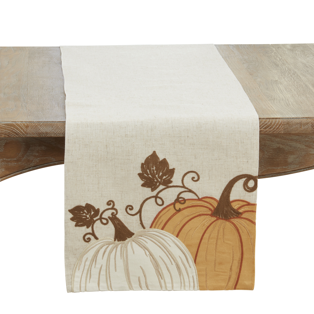 Picture of Saro Lifestyle 3560.OR1670B 16 x 70 in. Oblong Linen Blend Pumpkins Table Runner, Orange