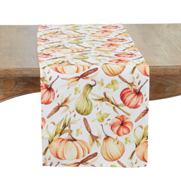 Picture of Saro Lifestyle 2342.M1672B Pumpkin Table Runner - Multi Color