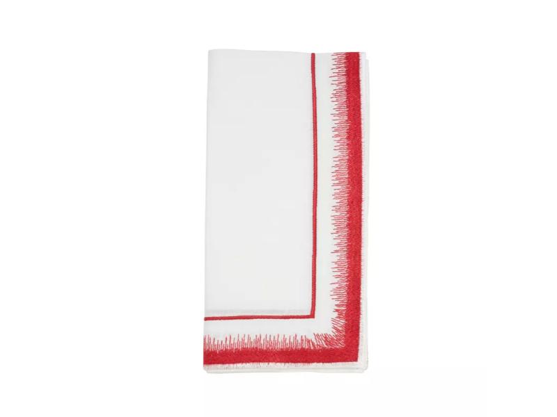 Picture of Saro Lifestyle 2941.R20S 20 in. Elegant Embroidery Detail Napkin, Red - Set of 4