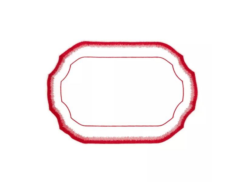 Picture of Saro Lifestyle 2941.R1420B 20 x 14 in. Elegant Embroidery Detail Rectangle Placemat, Red - Set of 4