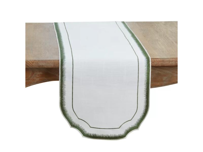 Picture of Saro Lifestyle 2941.G1670B 70 x 16 in. Elegant Embroidery Detail Rectangle Table Runner, Green