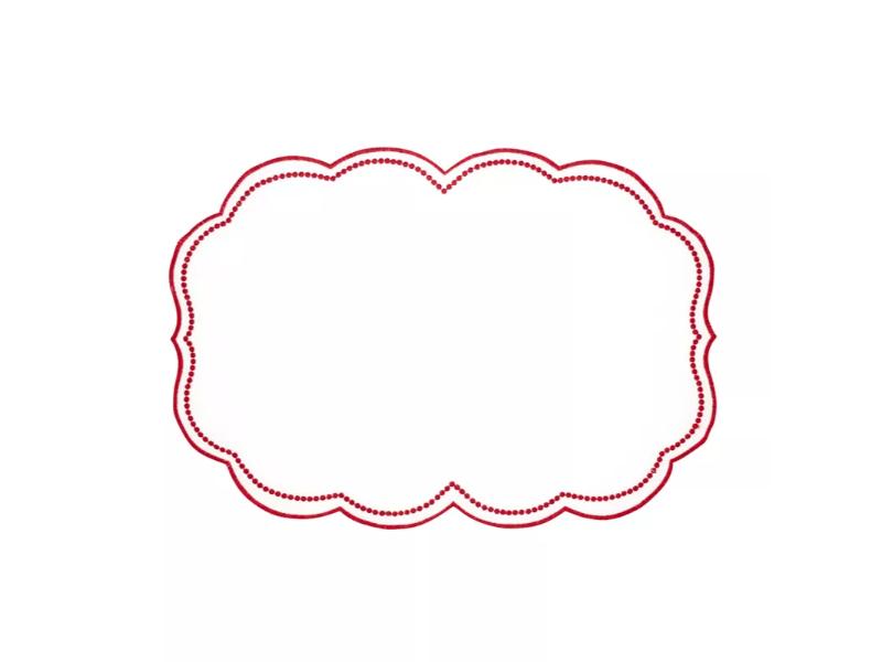 Picture of Saro Lifestyle 2857.R1420B 20 x 14 in. Embroidered Polka Dot Rectangle Placemat with Scallop Edge, Red - Set of 4