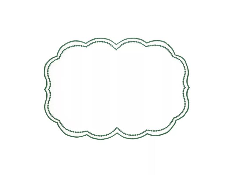 Picture of Saro Lifestyle 2857.G1420B 20 x 14 in. Embroidered Polka Dot Rectangle Placemat with Scallop Edge, Green - Set of 4