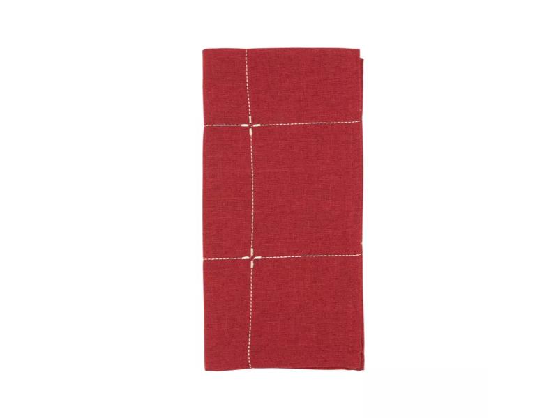 Picture of Saro Lifestyle 9037.R20S 20 in. Embroidered Napkin, Red - Set of 4