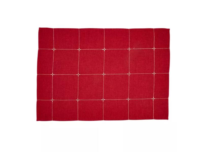 Picture of Saro Lifestyle 9037.R1420B 20 x 14 in. Embroidered Rectangle Placemat, Red - Set of 4