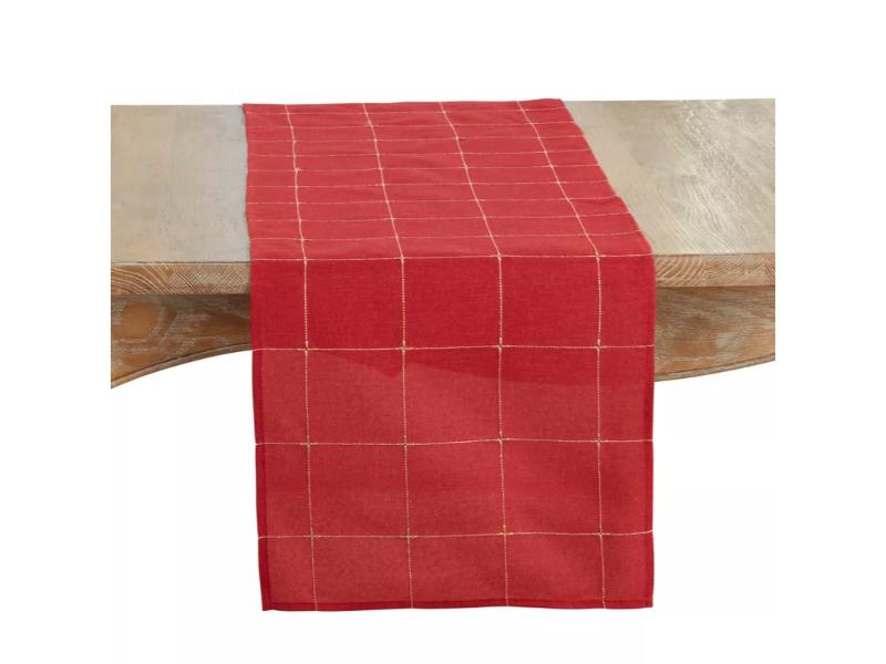 Picture of Saro Lifestyle 9037.R1670B 72 x 16 in. Embroidered Rectangle Table Runner, Red