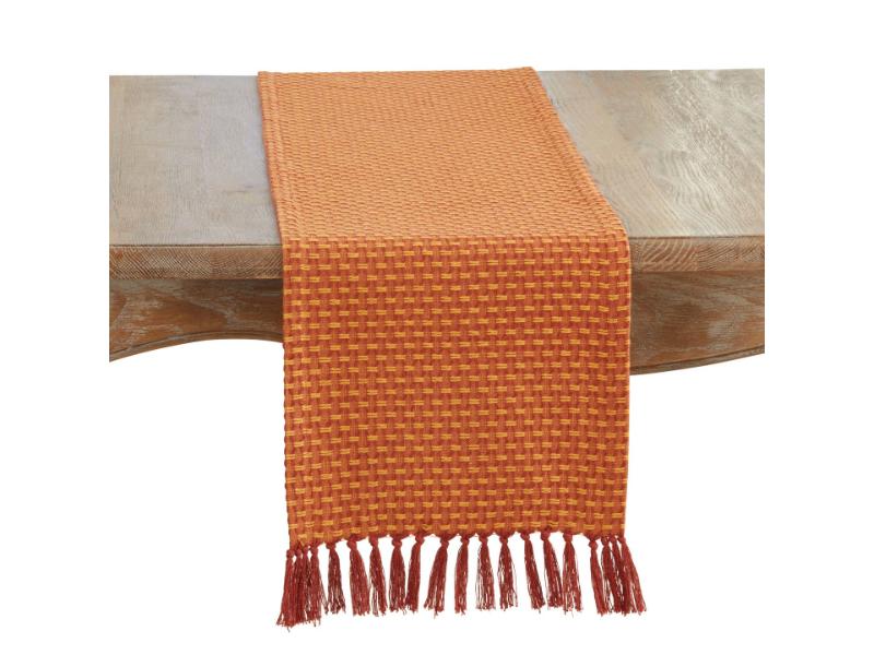 Picture of Saro Lifestyle 3941.OR1372B 13 x 72 in. Recycled Woven Table Runner, Orange