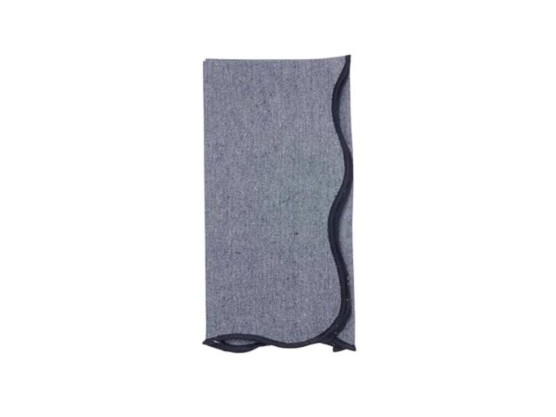 Picture of Saro Lifestyle 1069.BL20S 20 x 20 in. Eco Chic Scallop Napkin, Blue - Set of 4