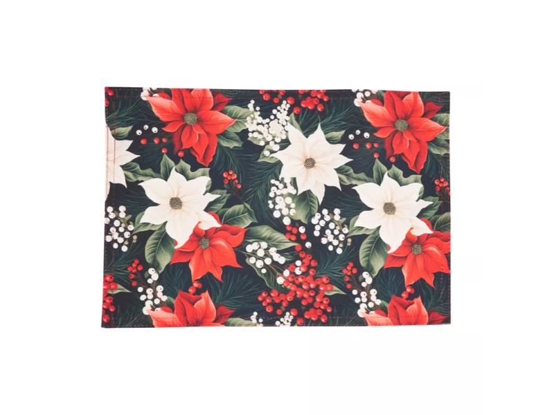 Picture of Saro Lifestyle 1033.M1319B 19 x 13 in. Winter Bloom Rectangle Placemat, Multi Color - Set of 4