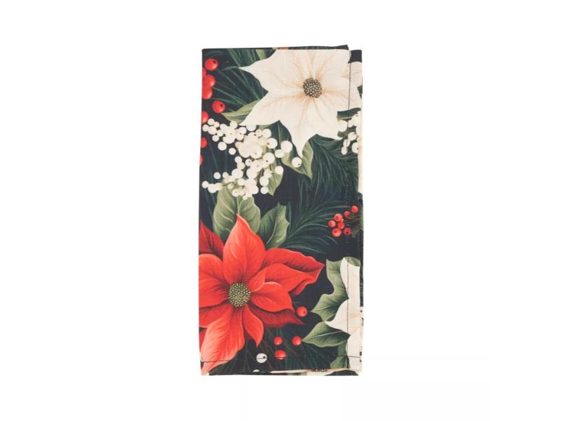 Picture of Saro Lifestyle 1033.M20S 20 in. Winter Bloom Poinsettia Napkin, Multi Color - Set of 4