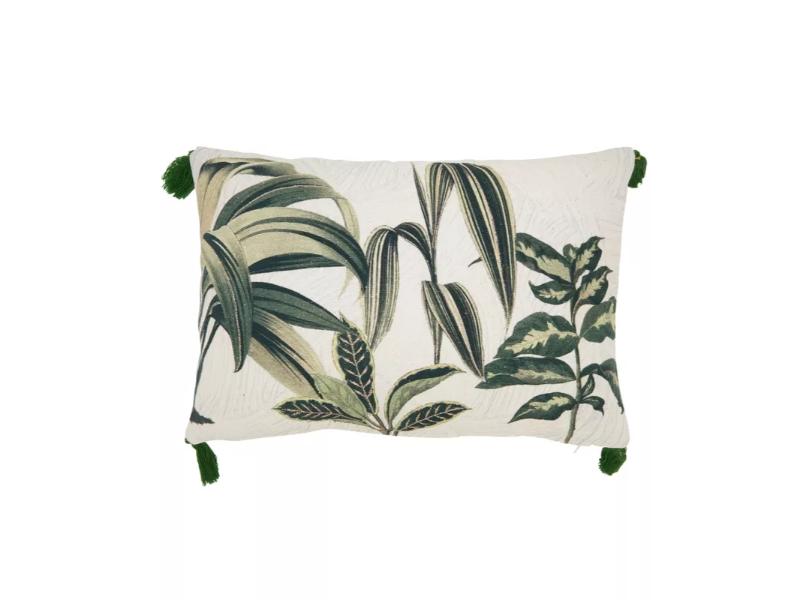 Palm Tree Throw Pillow Cover - Green - 18 x 12 in. - Zipper Closure