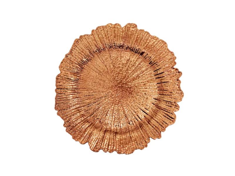 Picture of Saro Lifestyle CH535.CO14R 14 in. Radiant Elegance Starburst Charger, Copper - Set of 4