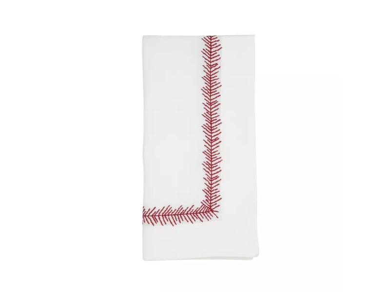 Picture of Saro Lifestyle 5065.R20S 20 in. Embroidered Border Table Napkin, Red - Set of 4