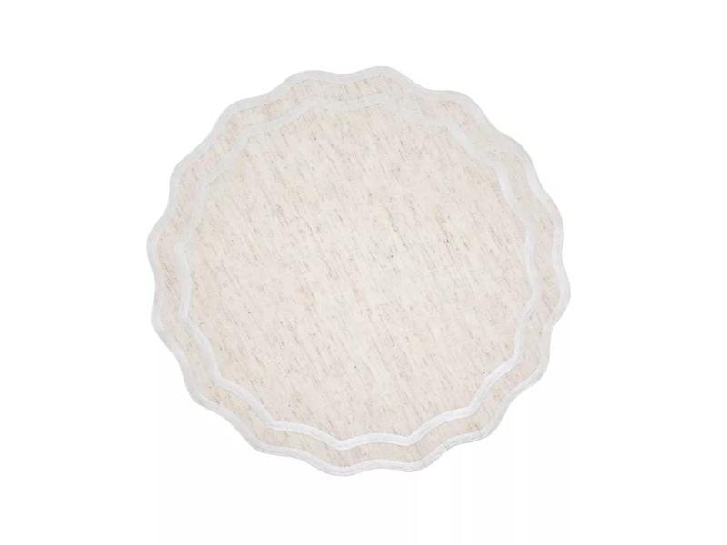 Picture of Saro Lifestyle 6167.N16R 16 x 16 in. Eco Scallop Border Round Placemat, Natural - Set of 4