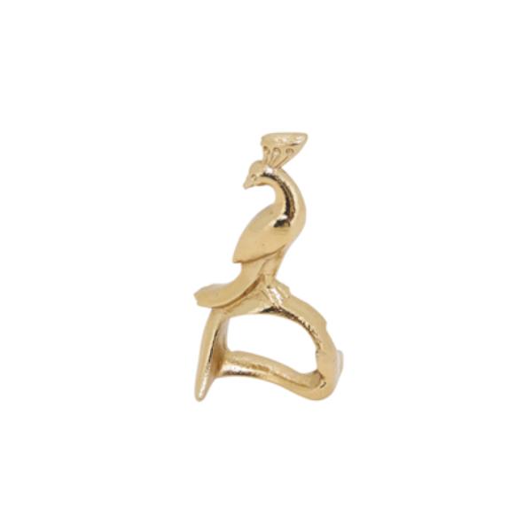 Picture of Saro Lifestyle NR206.GL Gilded Peacock Napkin Ring - Gold - Set of 4