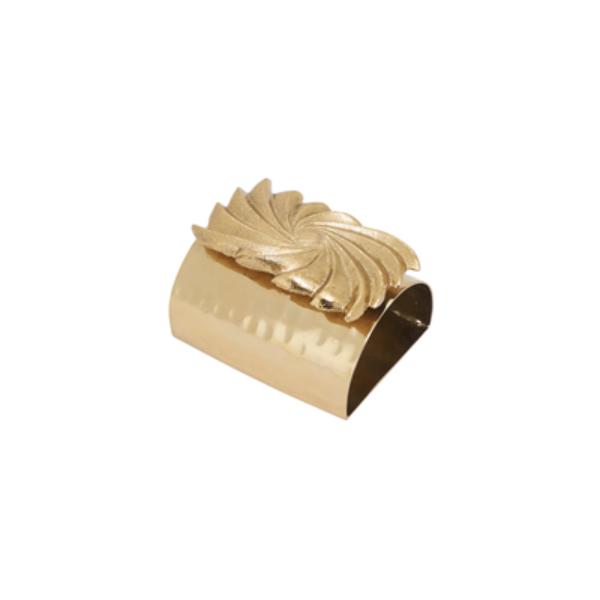 Picture of Saro Lifestyle NR207.GL Spun Shine Hammered Napkin Ring - Gold - Set of 4