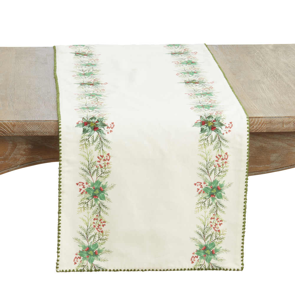 Picture of Saro Lifestyle 5752.G1672B 16 x 72 in. Holly Table Oblong Runner, Green