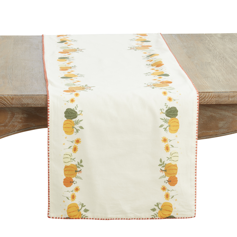 Picture of Saro Lifestyle 2819.OR1672B 16 x 72 in. Oblong Fall Pumpkins Table Runner, Orange