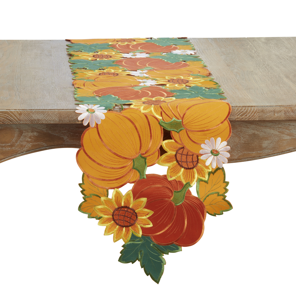 Picture of Saro Lifestyle 4847.OR1472B 14 x 72 in. Oblong Pumpkins Table Runner, Orange