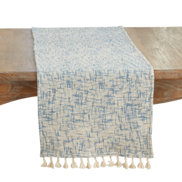 Picture of Saro Lifestyle 1170.A1672B Crosshatch Table Runner - Aqua