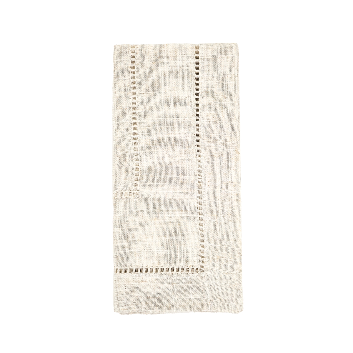 Picture of Saro Lifestyle 741.N22S 22 in. Square Linen Blend Toscana Double Hemstitched Napkin, Natural - Set of 12