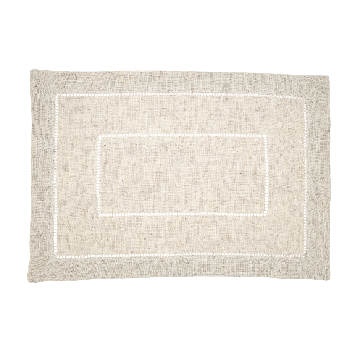 Picture of Saro Lifestyle 741.N1420B 14 x 20 in. Oblong Linen Blend Toscana Double Hemstitched Placemat&#44; Natural - Set of 12