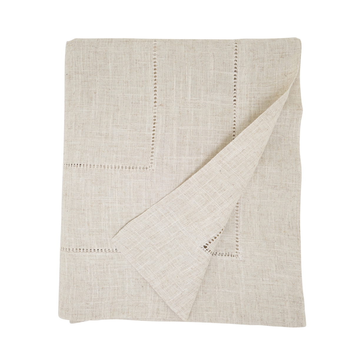 Picture of Saro Lifestyle 741.N6584B 65 x 84 in. Oblong Linen Blend Toscana Double Hemstitched Tablecloth - Natural