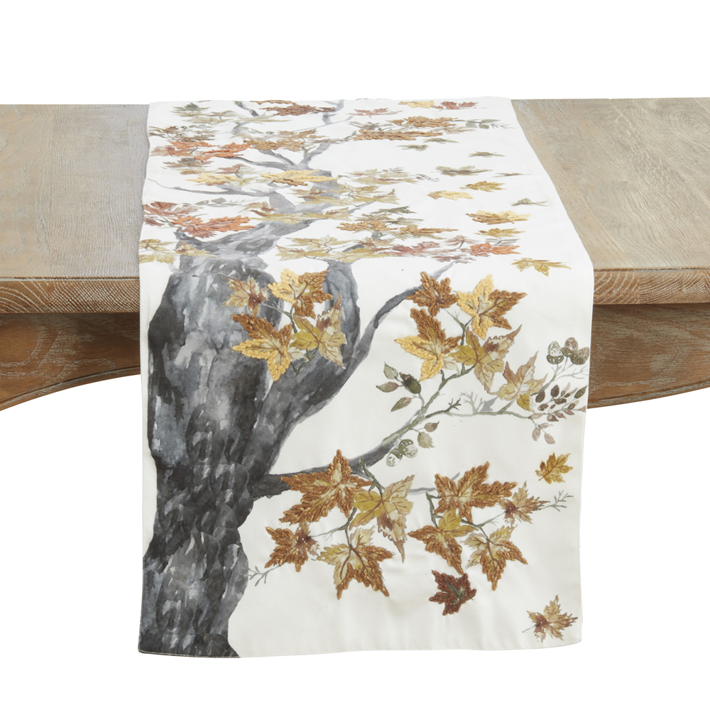Picture of Saro Lifestyle 7680.M1672B 16 x 72 in. Fall Tree Oblong Table Runner, Multi Color