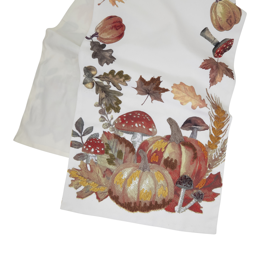 Picture of Saro Lifestyle 7685.M1672B 16 x 72 in. Fall Pumpkins Oblong Table Runner, Multi Color