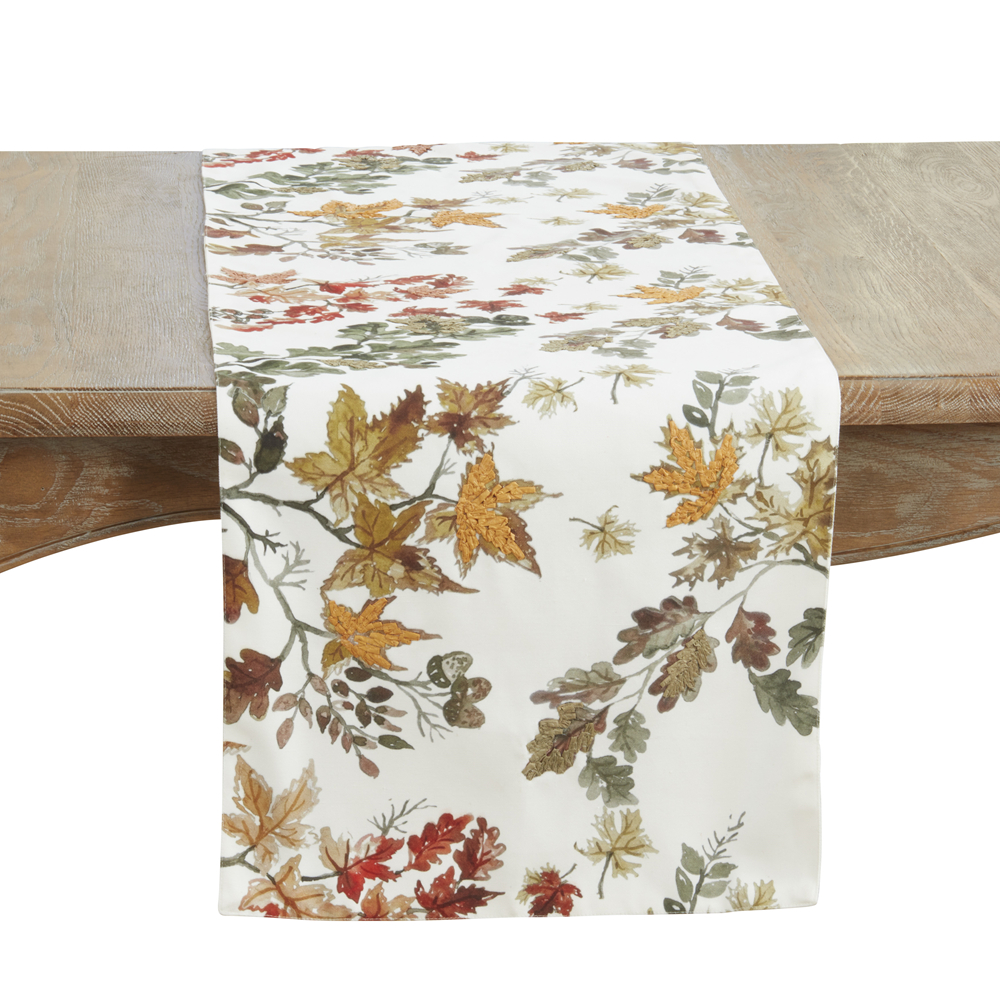 Picture of Saro Lifestyle 7770.M1672B 16 x 72 in. Fall Leaves Oblong Table Runner, Multi Color