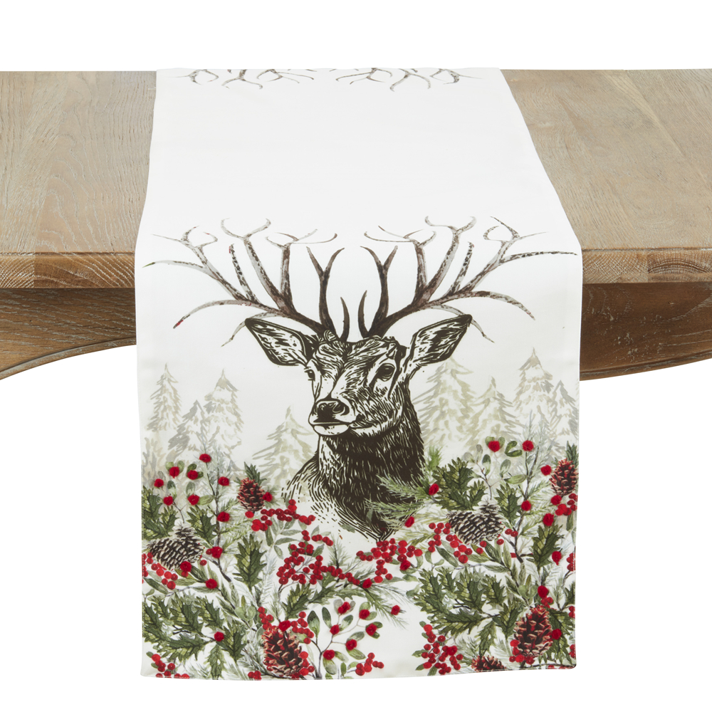 Picture of Saro Lifestyle 7771.M1672B 16 x 72 in. Deer Oblong Table Runner, Multi Color
