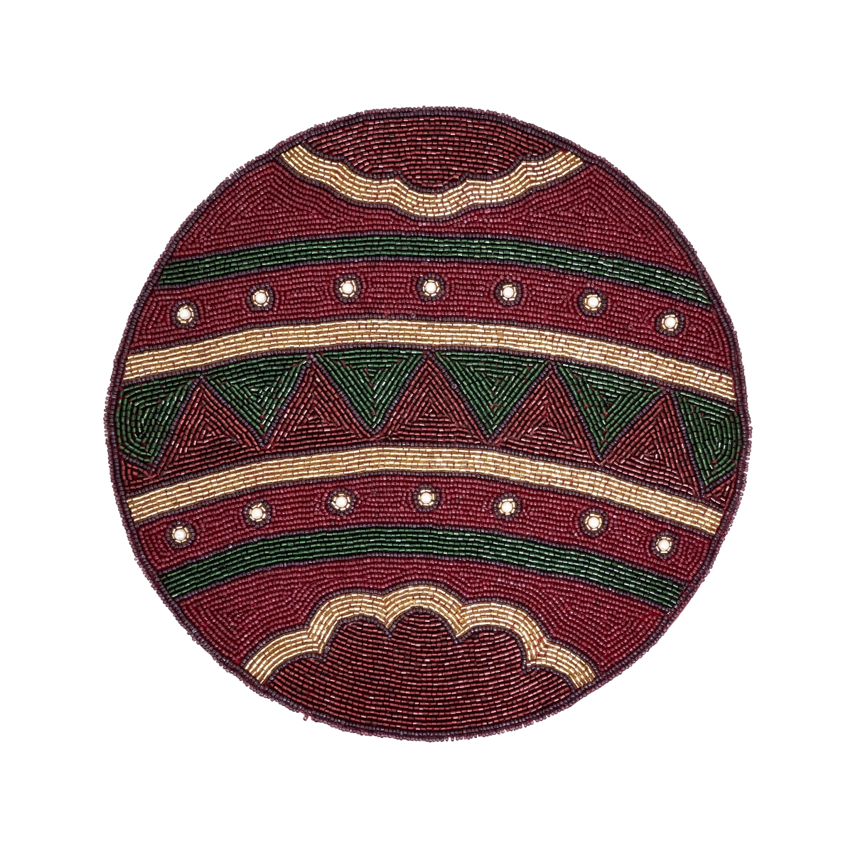 Picture of Saro Lifestyle 2606.M14R 14 in. Round Beaded Ornament Placemat, Multicolor - Set of 4