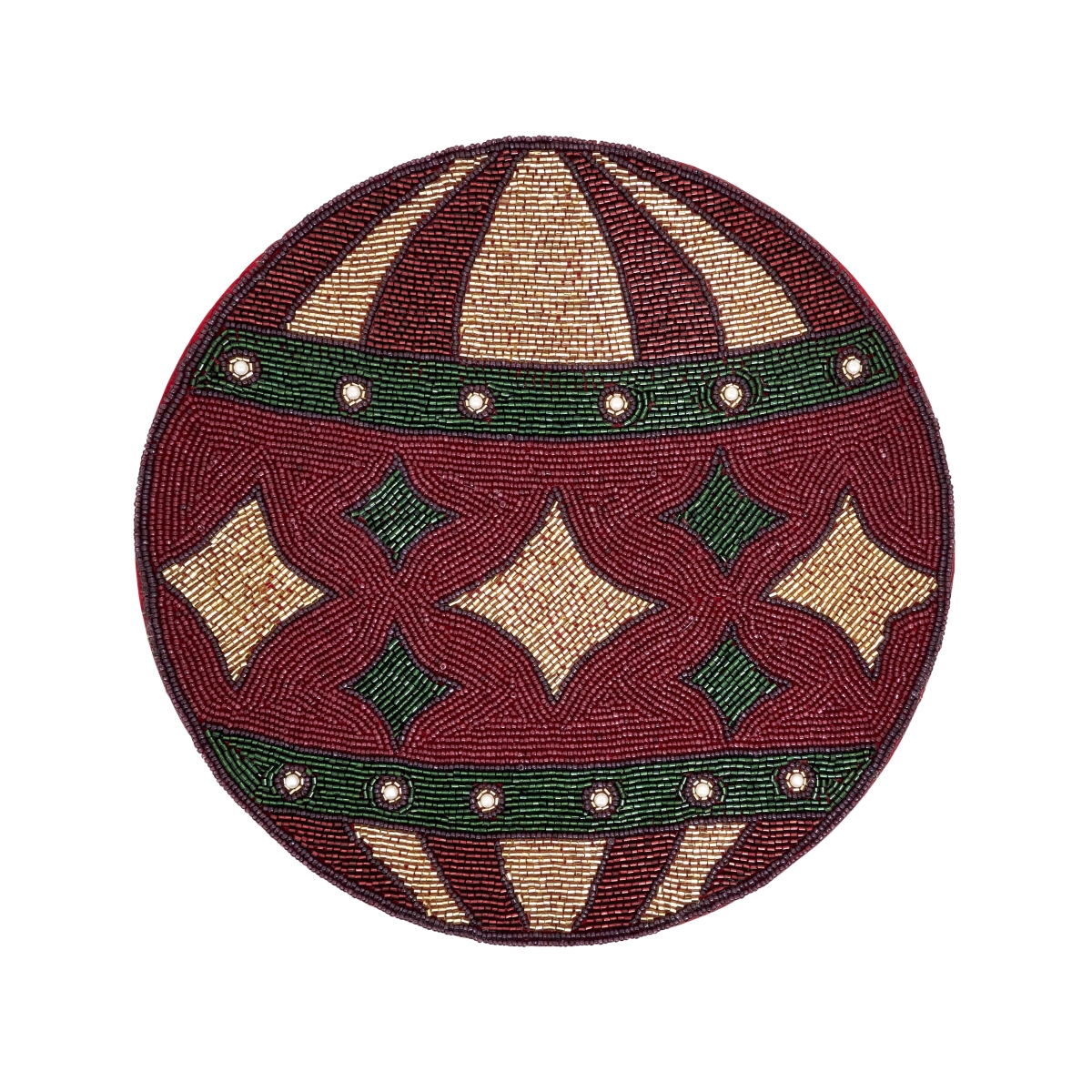 Picture of Saro Lifestyle 2607.M14R 14 in. Round Beaded Ornament Placemat, Multicolor - Set of 4