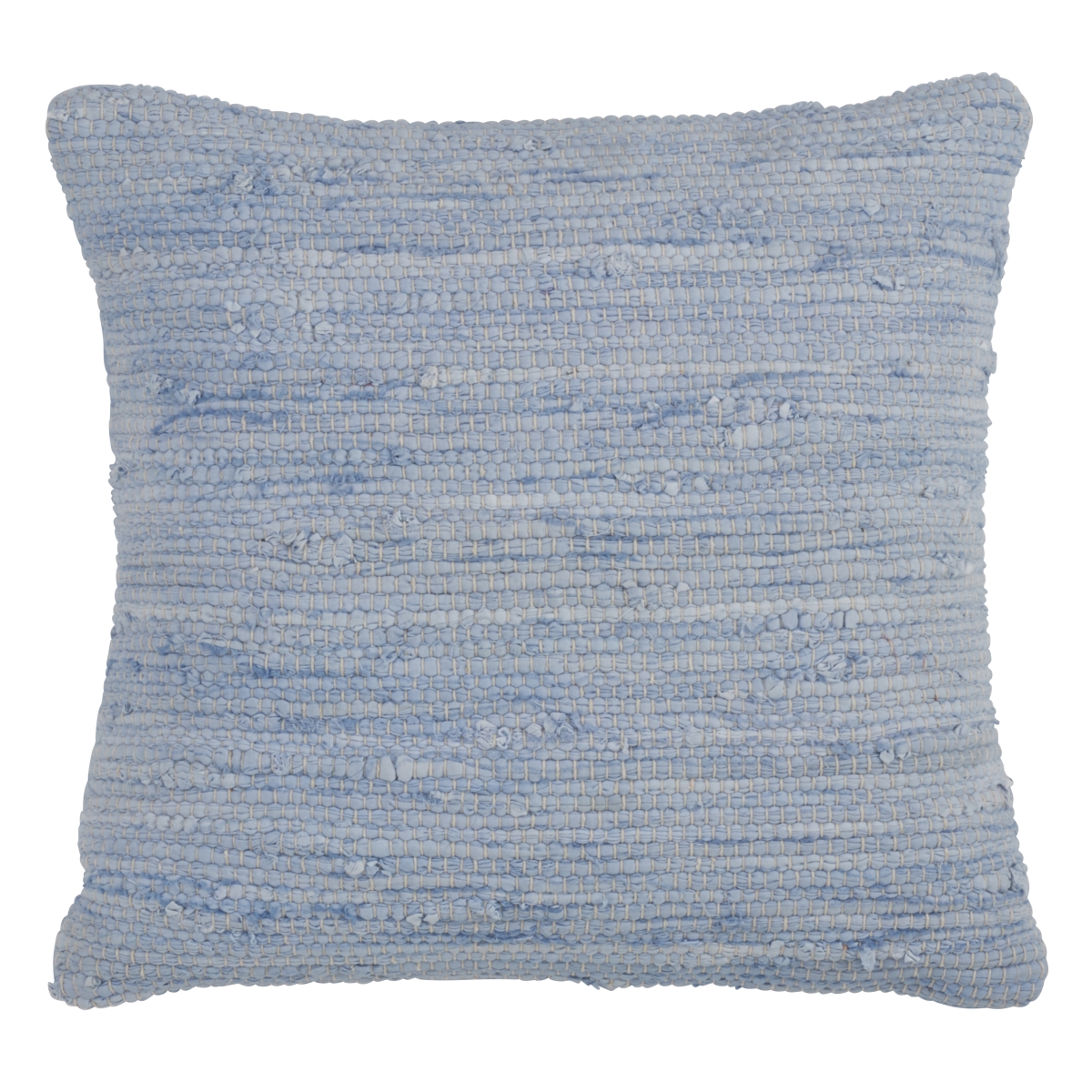 SARO  Chindi Design Down Filled Throw Pillow - Aqua - 18x18